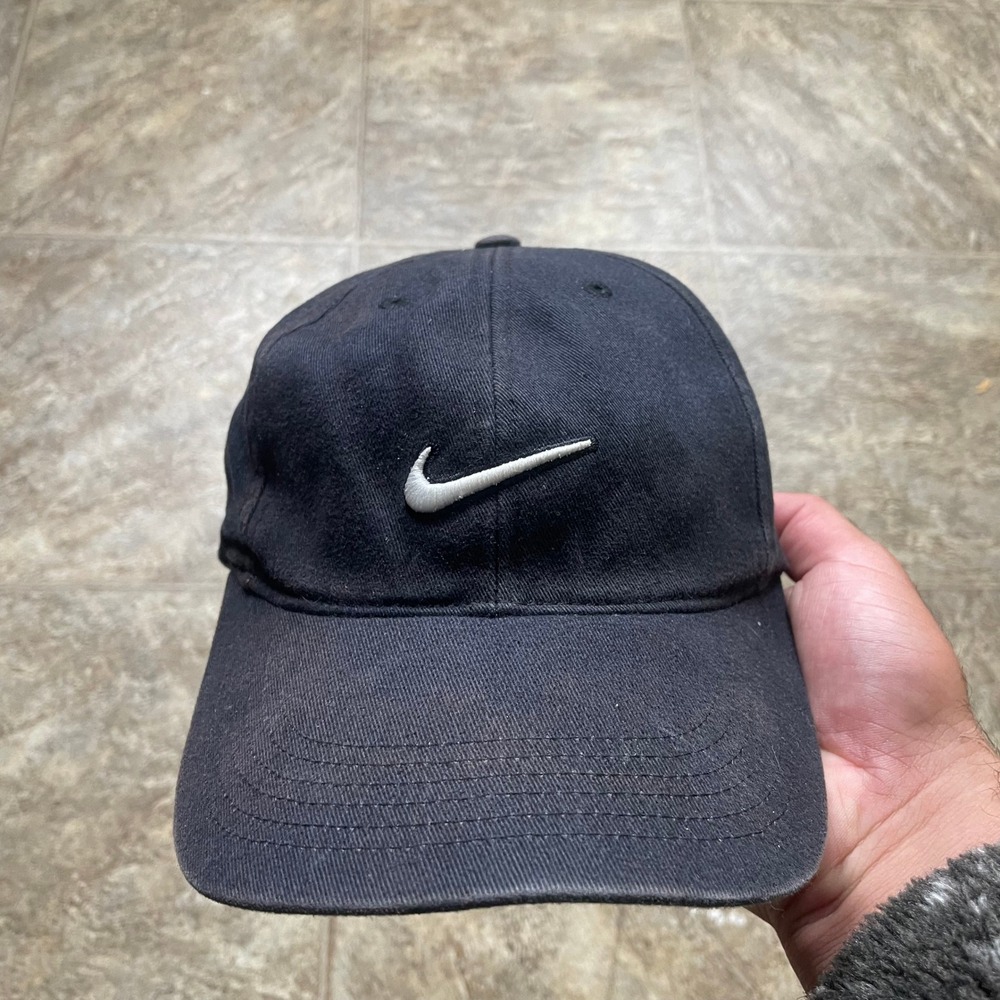 Nike Heritage 86 Adjustable Dad Hat Black White Swoosh Logo Cap One Size